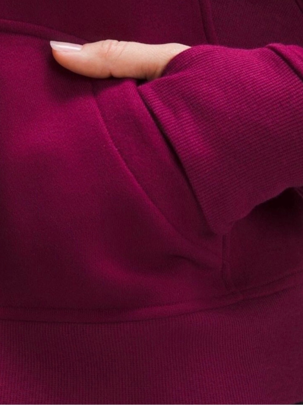 *New Lululemon Scuba full zip cropped hoodie sz M/L in Raspberry - Picture 5 of 13